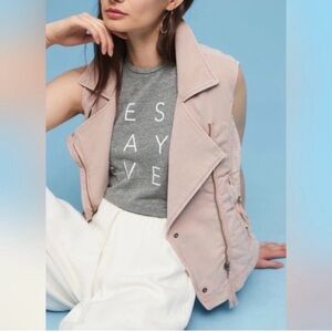 Marrakech Blush Pink Moto Asymmetrical Zip Vest Size S